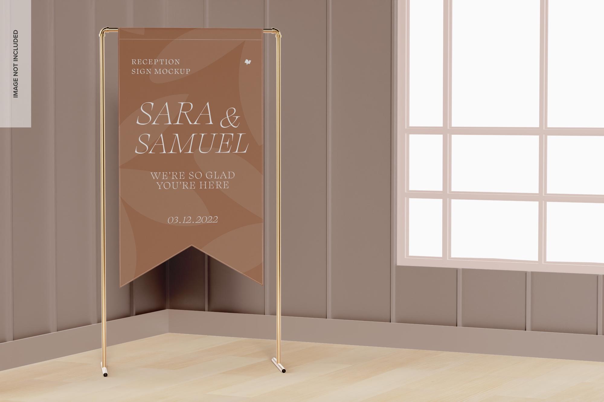 Studio entrance with embroidered banners